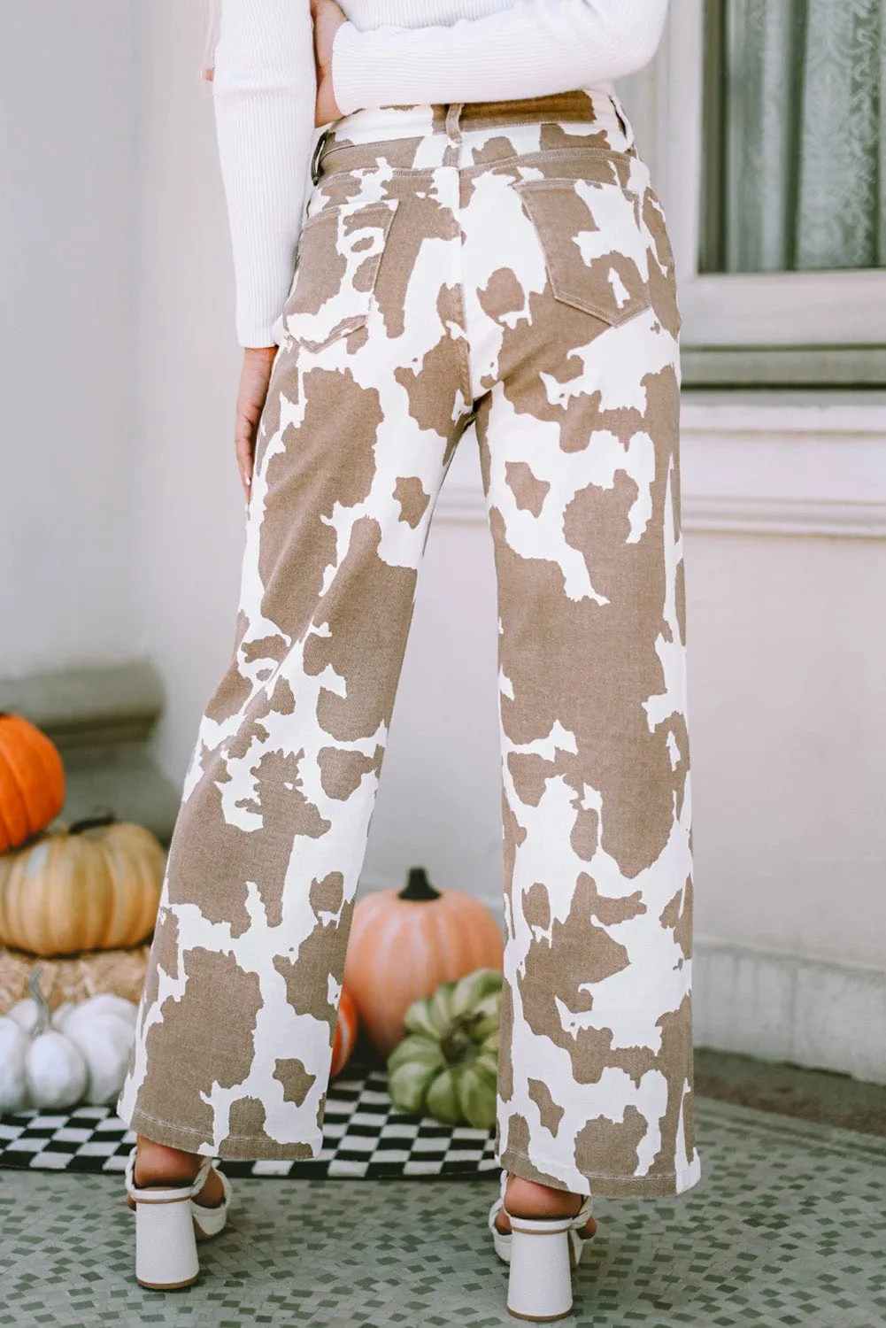 Fashionable Cow Print Trousers