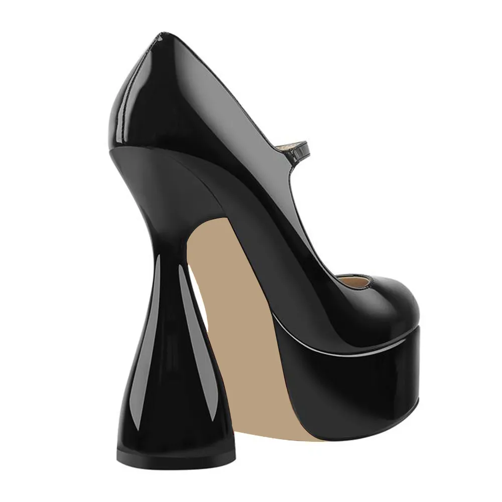 160mm Round Toe High Platform Pumps-vocosishoes