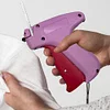 Label Gun Stitch Hemming Gun Quilt Tacking Gun w/ 6 Needles for Clothes (Pink)
