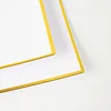 10 Pack | 8" White / Gold Concave Modern Square Plastic Dessert Plates, Disposable Salad Appetizer Party Plates