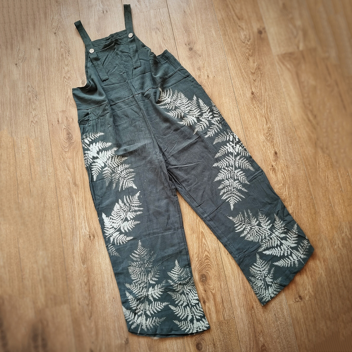 Comstylish Tribal Elf Fern Plant Graphic Printed Jumpsuit
