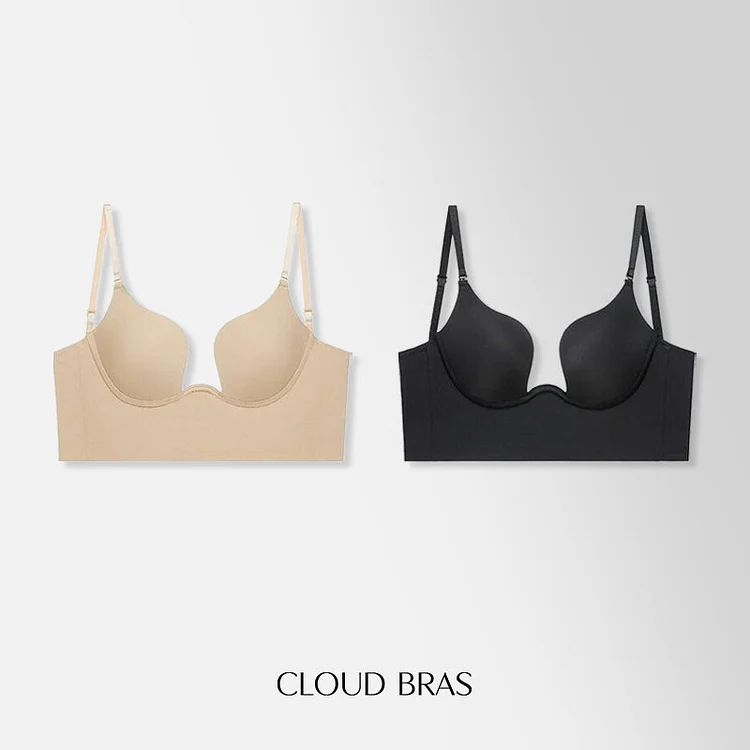 Cloud Bras - Womenâ€™s Backless Push-Up Plunge Bra with Convertible Clear Straps (BUY 1 GET 1 FREE)