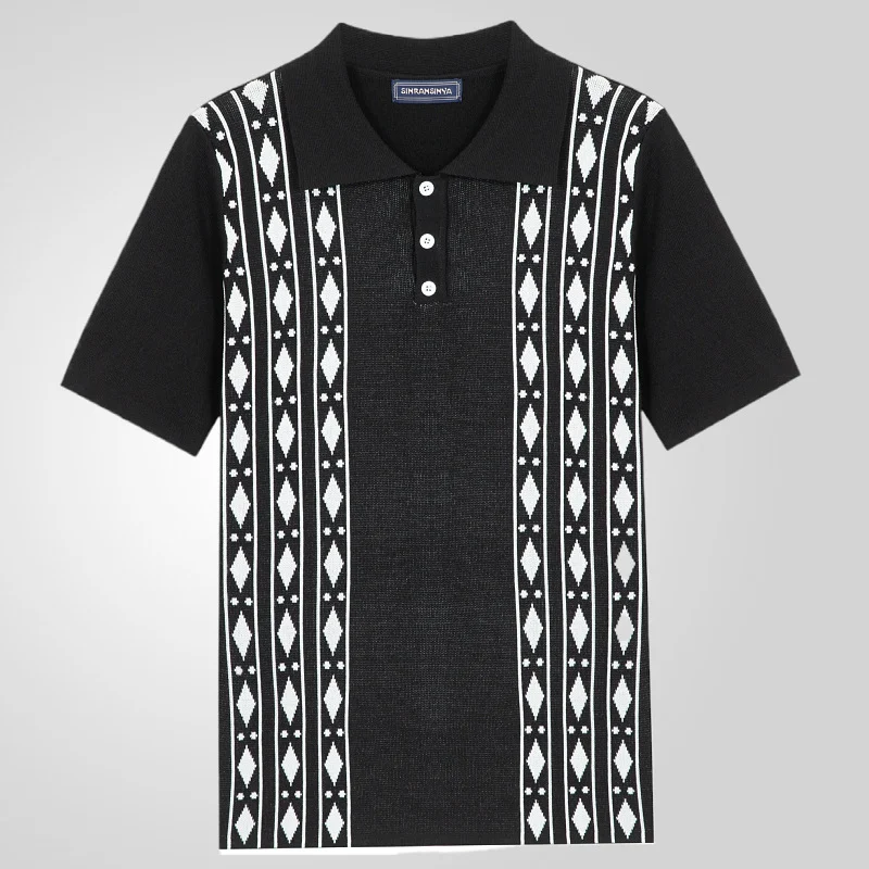 Uveng Uveng Men's Wear Summer Short-Sleeved Knitwear Collared Casual POLO Shirt Men's SY0089