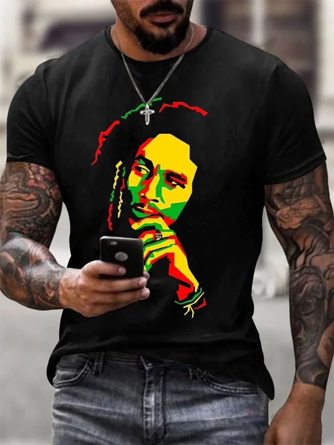 Men's Black Juneteenth Print T-Shirt 