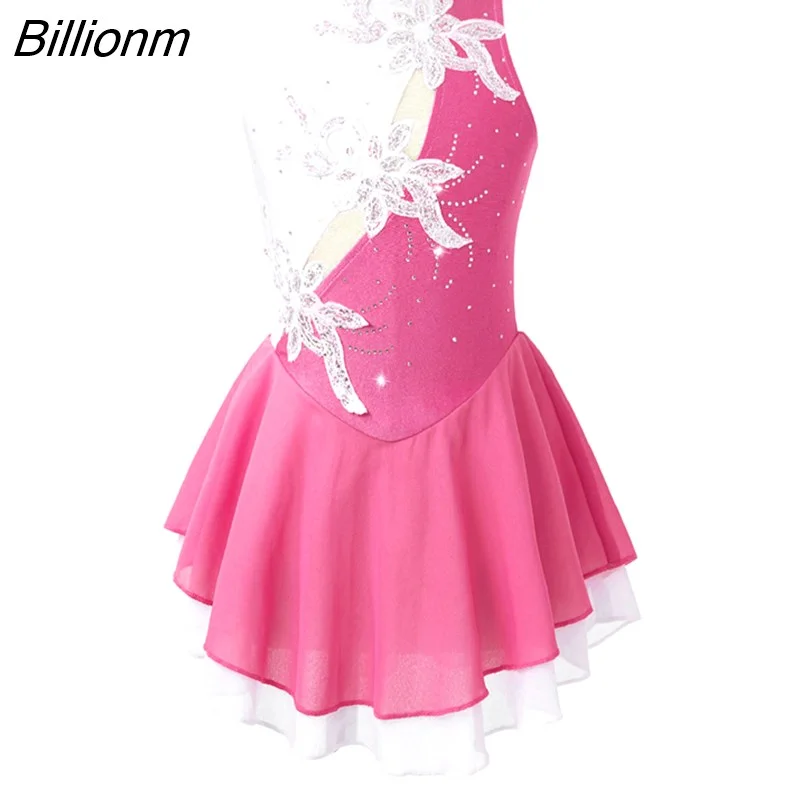 Custom Measurement Skating Dance Costume Girls' Figure Skating Dress   Gradient Rhinestone Outfit For Competition & Performance