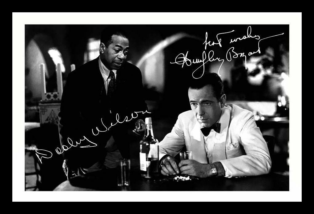 Dooley Wilson & Humphrey Bogart - Casablanca Autograph Signed & Framed Photo Poster painting 1