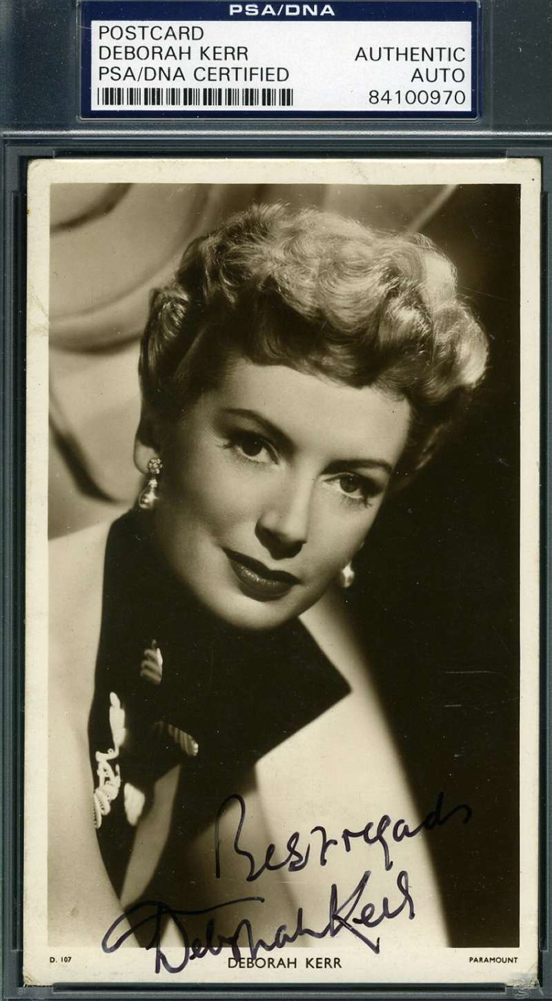 Deborah Kerr Psa Dna Coa Hand Signed 1950`s Postcard Photo Poster painting Autograph Authentic