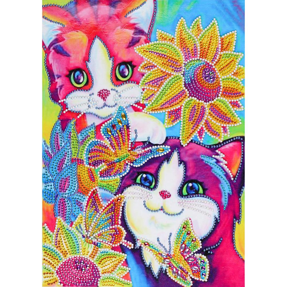 

30*40CM-Special Shaped Diamond Painting-Cute Cat, 501 Original
