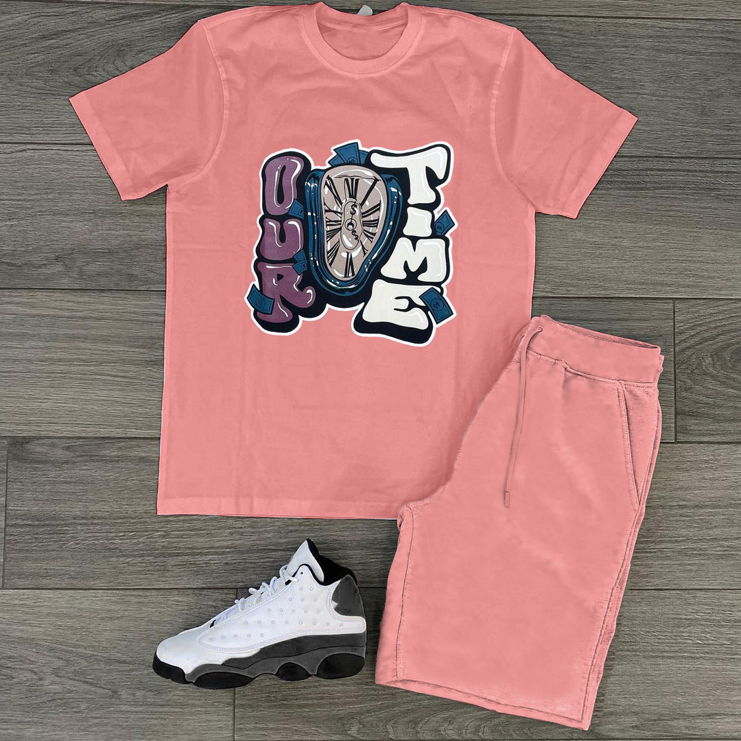  Casual fashion printed short-sleeved shorts sports suit