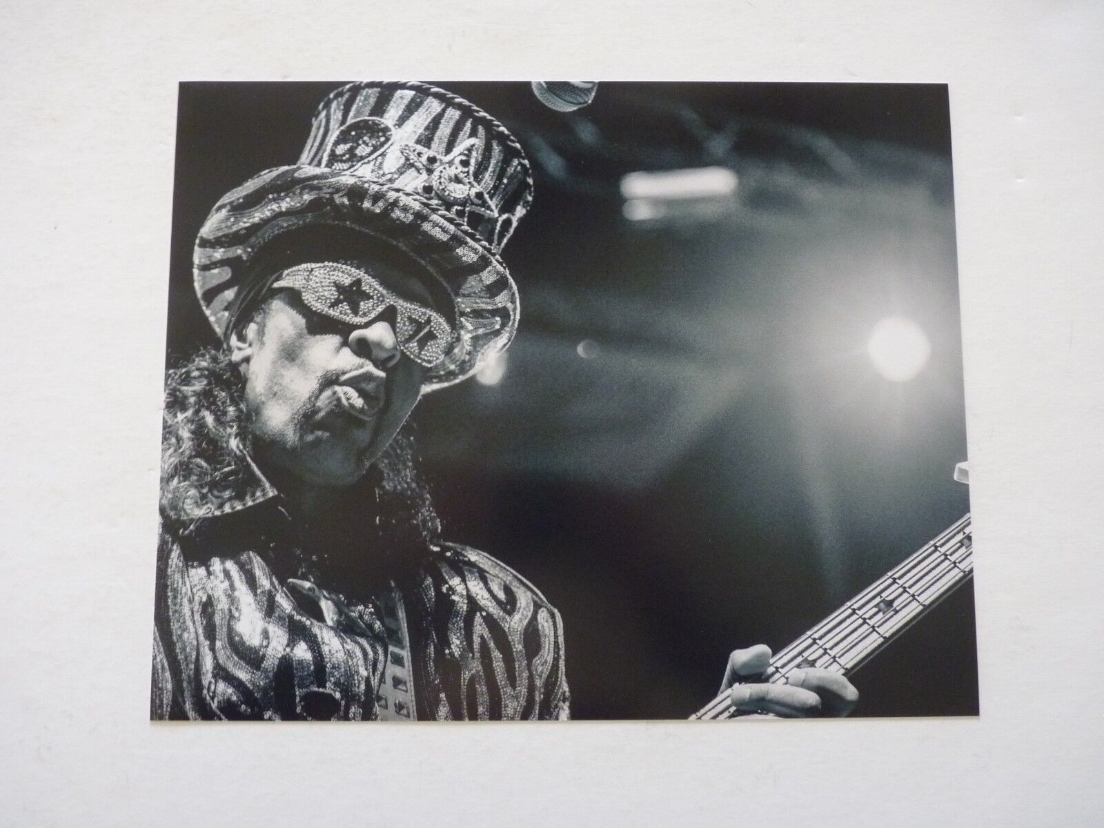 Bootsy Collins Parliament Music 8x10 B&W Promo Photo Poster painting #4