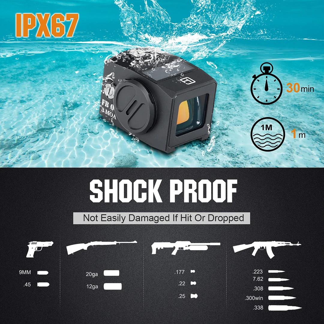 ohhunt® 1x18x20 Enclosed Red Dot Sight Shake Awake Red Dot Multi-reticle System Solar Failsafe with 507C and Doctor Adapter Plates