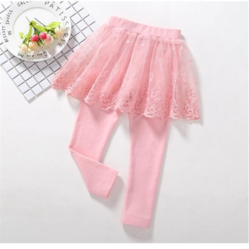 2020 Cotton Baby Girls Leggings Lace Princess Skirt-pants Spring Autumn Children Slim Skirt Trousers for 2-7 Years Kids Clothes