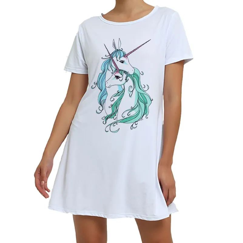 White Unicorn Pajamas Animal Pajamas Winter Nightie Stitch Unicornio Sexy Sleepwear For Women Adults S M L XL XXL