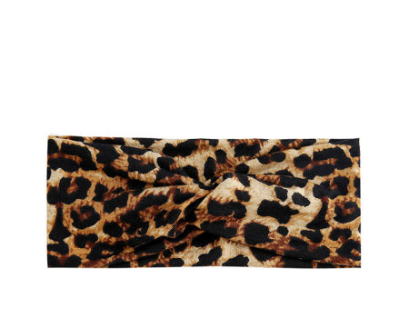 Leopard And Solid Color Yoga Wide Cross Twist Head Bands Elastic Hair Band For Women and Girls supplier