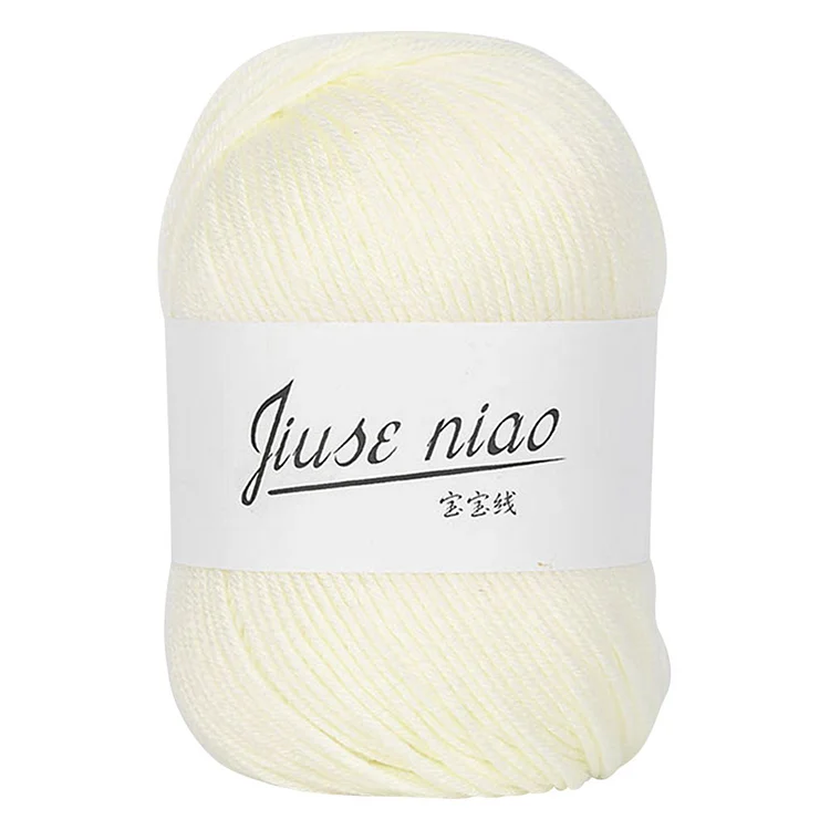 Cotton Yarn for Crochet Knitting DIY Thread Material (White)