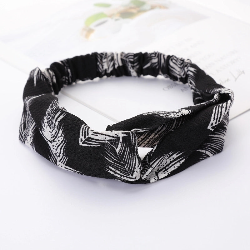 Women’s Lady Polka Dots Flower Cloth Hair Band