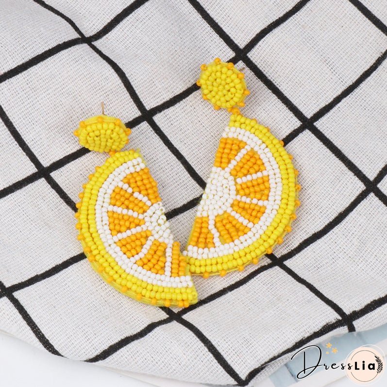 Alloy Beaded Orange Shape Earrings