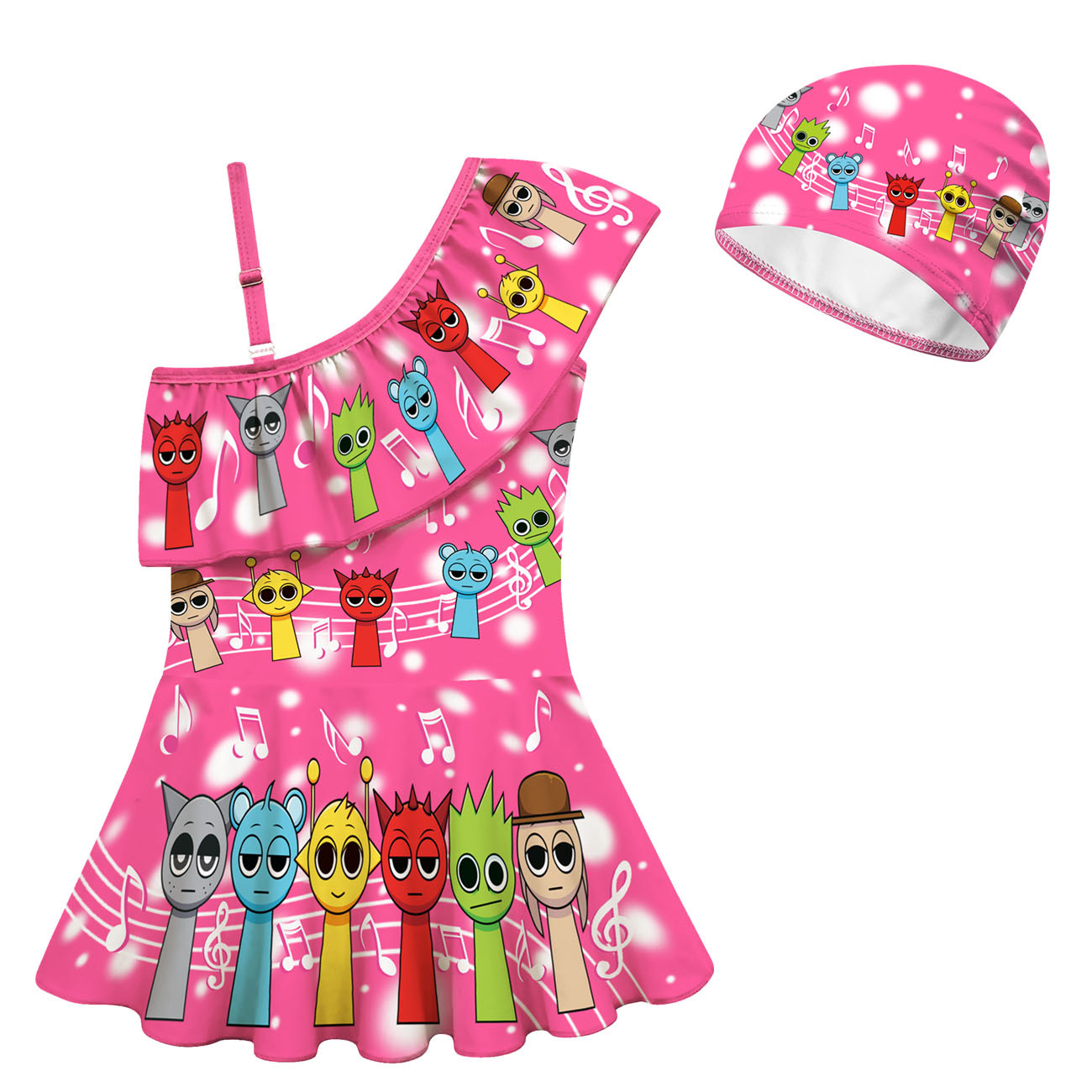 Sprunki Plush Character Dress｜One Piece Swimsuit Sets