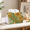 Sunflower Butterfly 24cm DIY Diamond Painting Rhinestones Decorative Tissue Box Reusable Crystal Mosaic PU Tissue Holder for Home Car Desk Decoration Craft