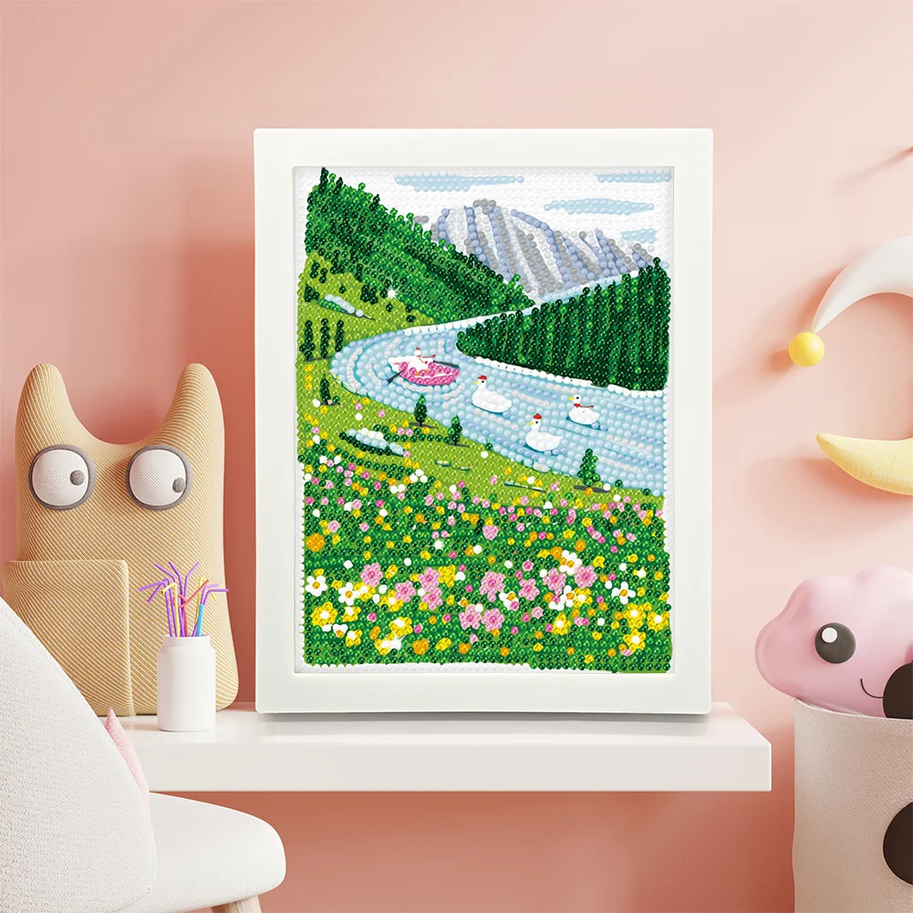 DIY Landscape Full Drill Diamond Painting for Beginners(Canvas|15*20cm)【with Plastic Frame】