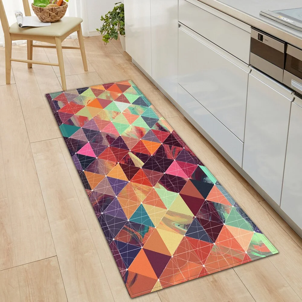 Kitchen Mat Bedroom Entrance Doormat Hallway Tatami Floor Mat 3D Printed Bathroom Balcony Decoration Rug Anti-slip Long Carpet