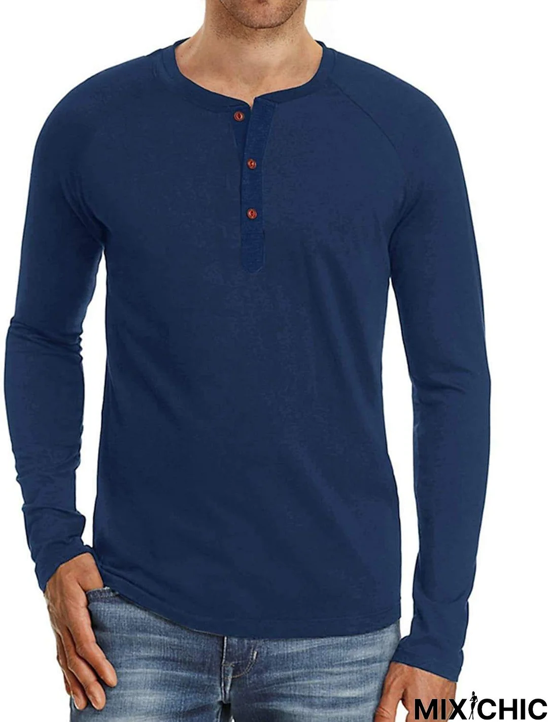 Men's Long Sleeve T-Shirt Solid Color Casual Top Basic Non-Printing Shirt Soft Touch Daily Wear