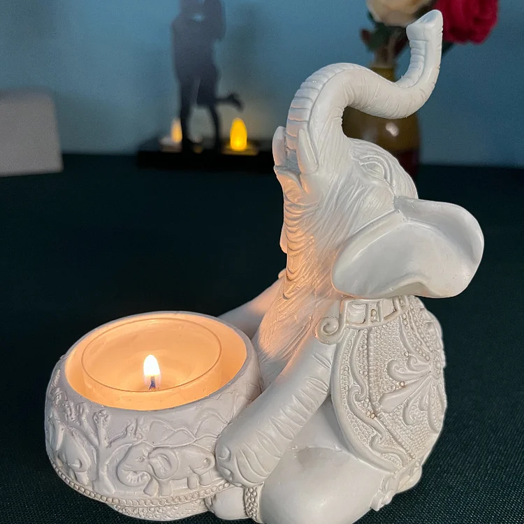 Olivenorma Indian Diwali Elephant Menorah Ganesha Candle Holder