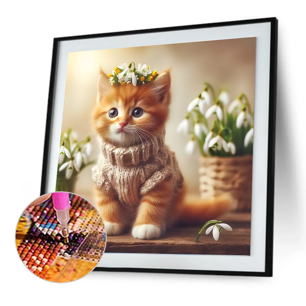 Diamond Painting - Full Round Drill - Cat(Canvas|30*30cm)