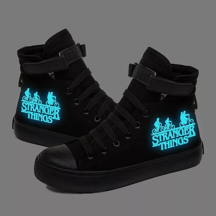 Mayoulove Stranger Things #3 High Tops Casual Canvas Shoes Unisex Sneakers Luminous-Mayoulove