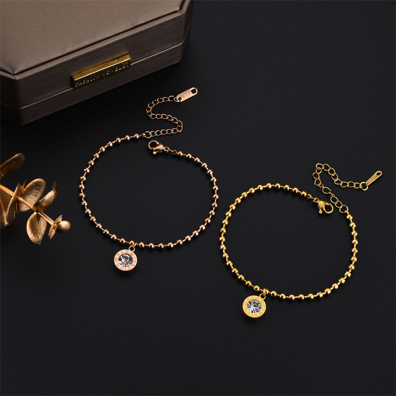 Unisex Letter Number Geometric Titanium Steel 18K Gold Plated Bracelets