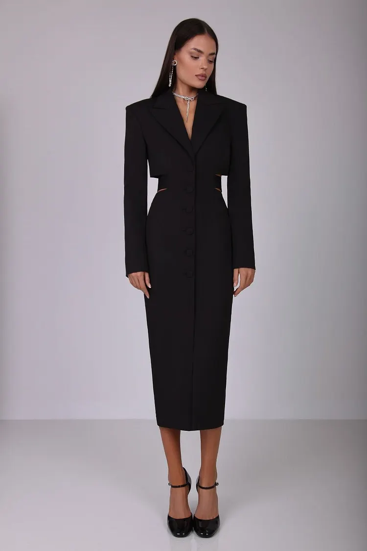 Antonia Cut Out Blazer Midi Dress