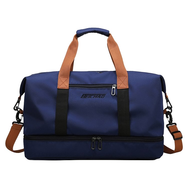 Travel Luggage Duffle Bag Large Capacity Dry Wet Weekend Crossbody Bag (Blue)