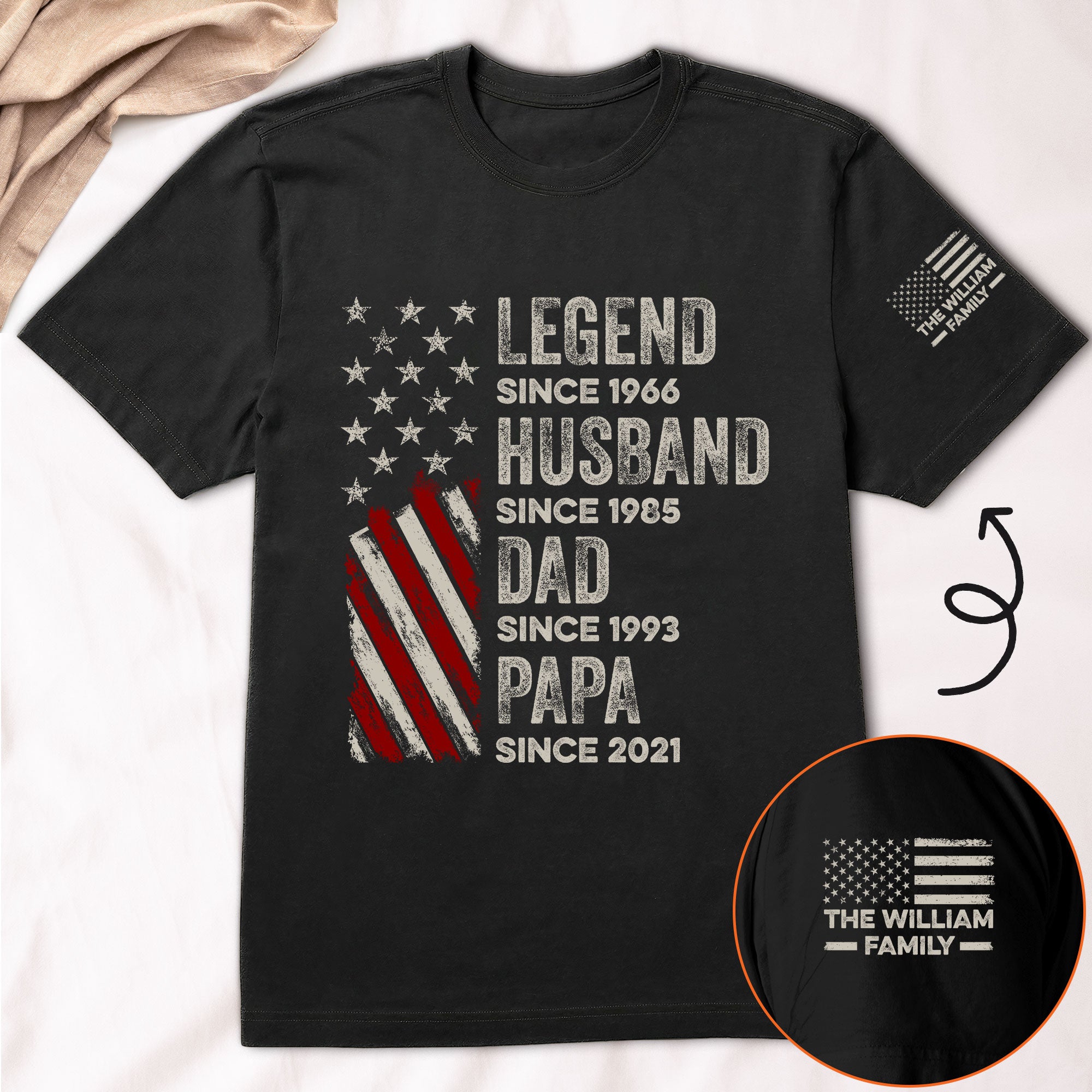 Loveyoufancy Legend, Husband, Dad And Grandpa Custom Family Name - Personalized Shirt