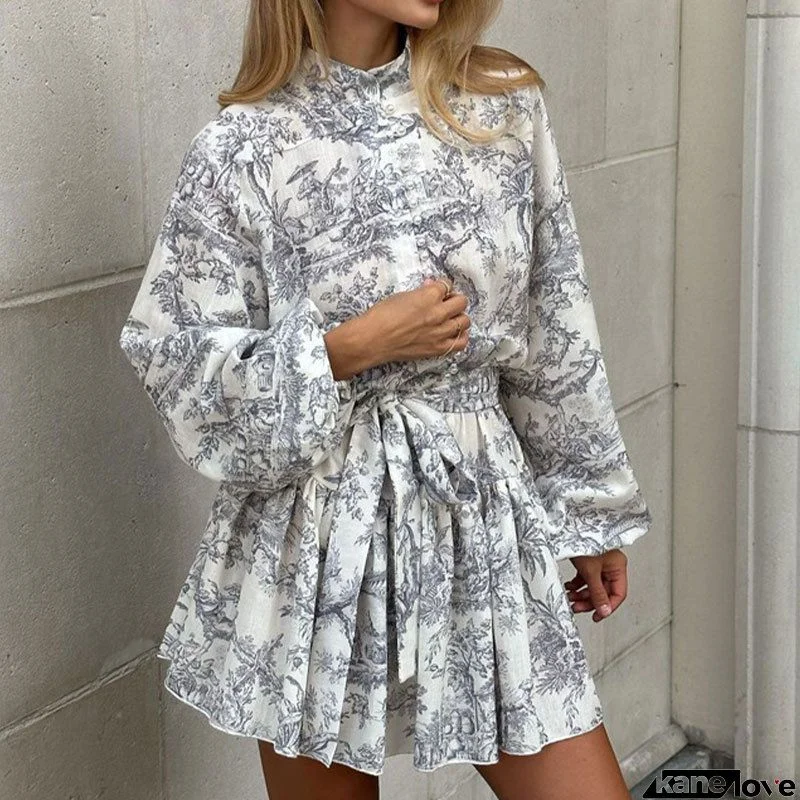 Vienne Floral Adjustable Balloon Sleeve Dress