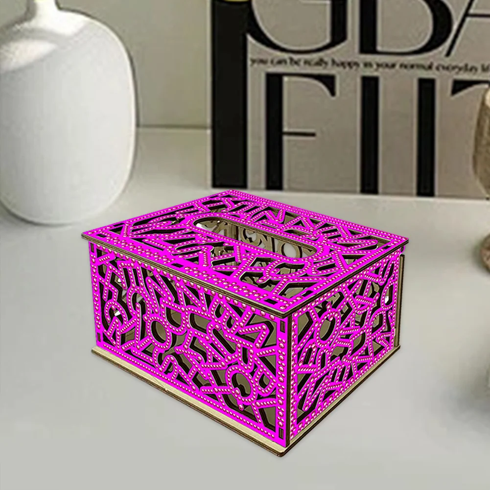 Diamond Painting Paper Towel Holder Napkin Dispenser for Beginners (Pink)