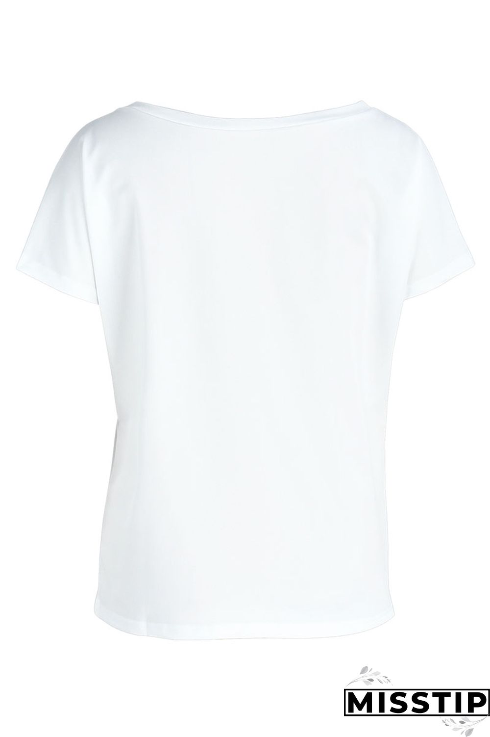 White Red Casual Print Bronzing Patchwork O Neck T-Shirts