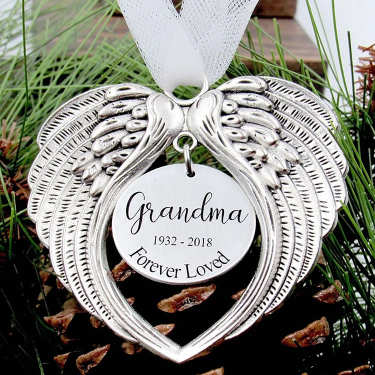 Personalized Wings Christmas Memorial Ornament  Gifts For Family