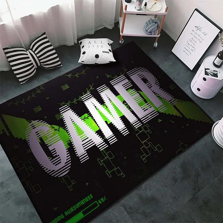 Game Console Symbols Card Game Rug Teen Cool Carpet Living Room Bedroom Rug Children's Aesthetic Room Gaming Room Decor Soft Mat