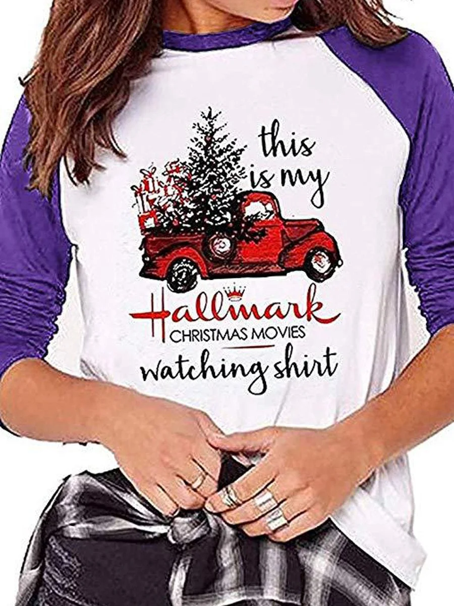 Christmas Letter Printed T-shirt