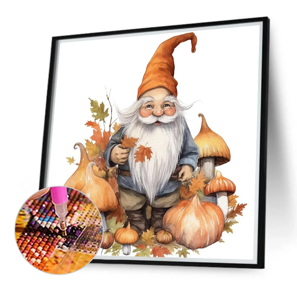 Diamond Painting - Full Round Drill - Autumn Mushroom Gnome(Canvas|40*40cm)