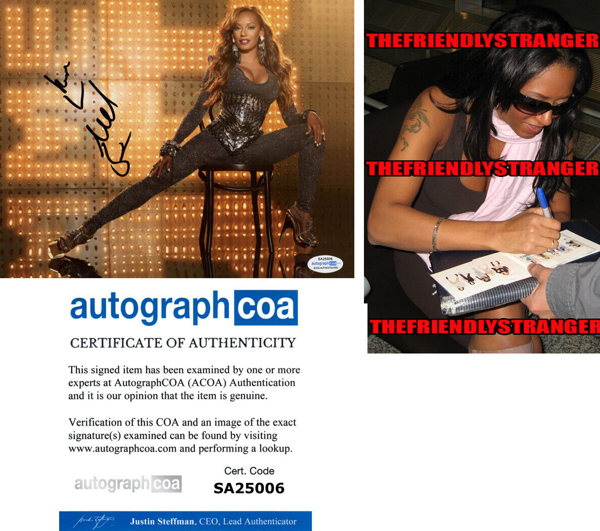 MEL B signed Autographed 8X10 Photo Poster painting f PROOF - SPICE GIRLS Melanie Brown ACOA COA