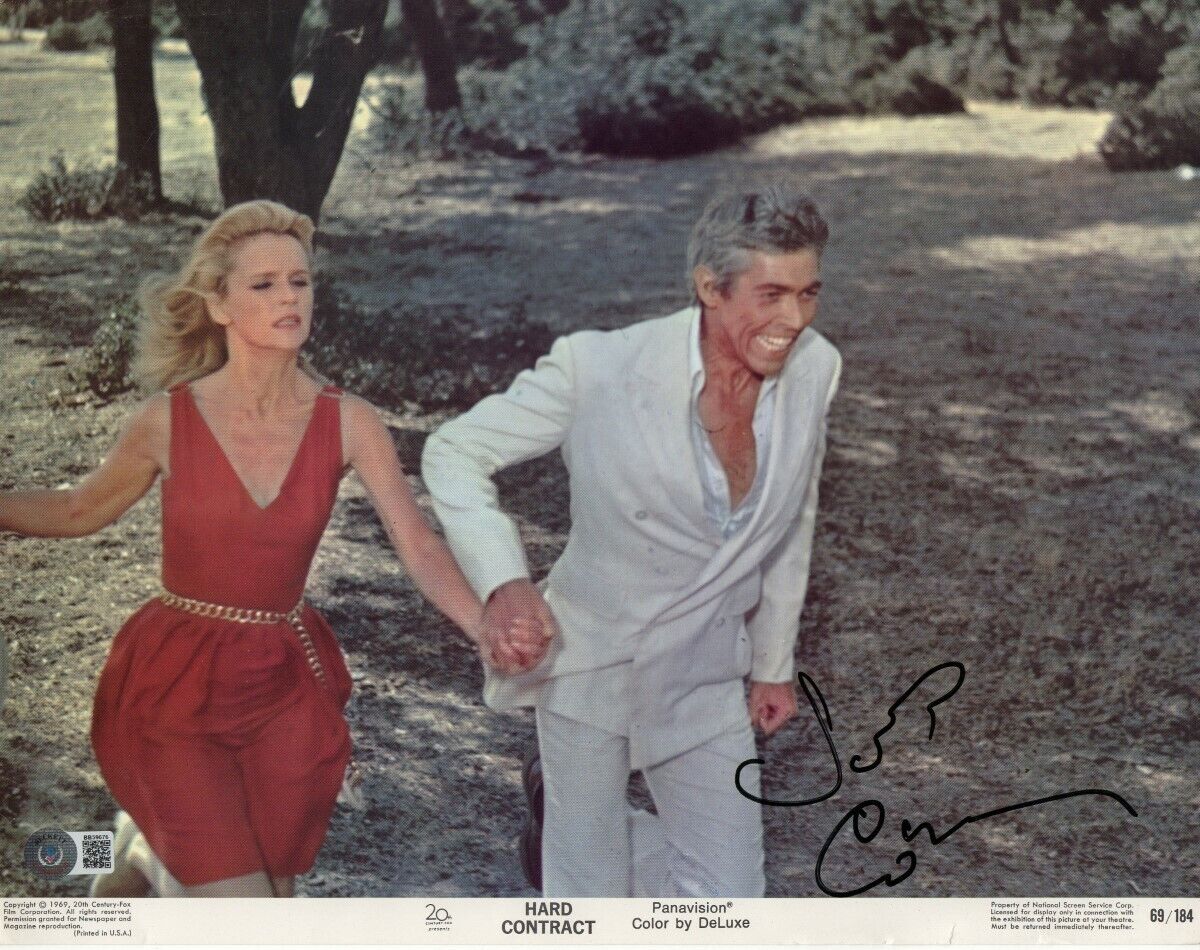 James Coburn Signed Autographed 11X14 Photo Poster painting Lobby Card Hard Contract BAS BB59676