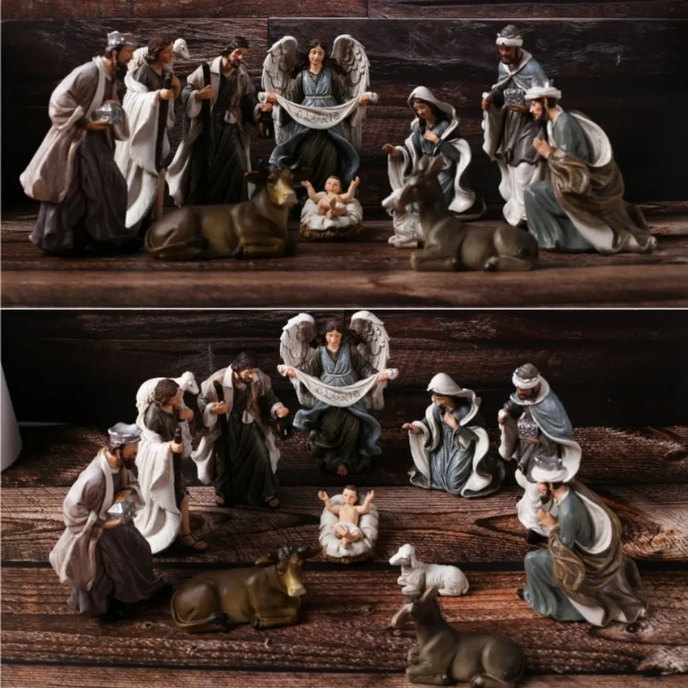 15cm Height Christ Birth of Jesus Ornament Gifts Nativity Scene Crafts Resin Christmas Manger Decoration Catholic Figurines