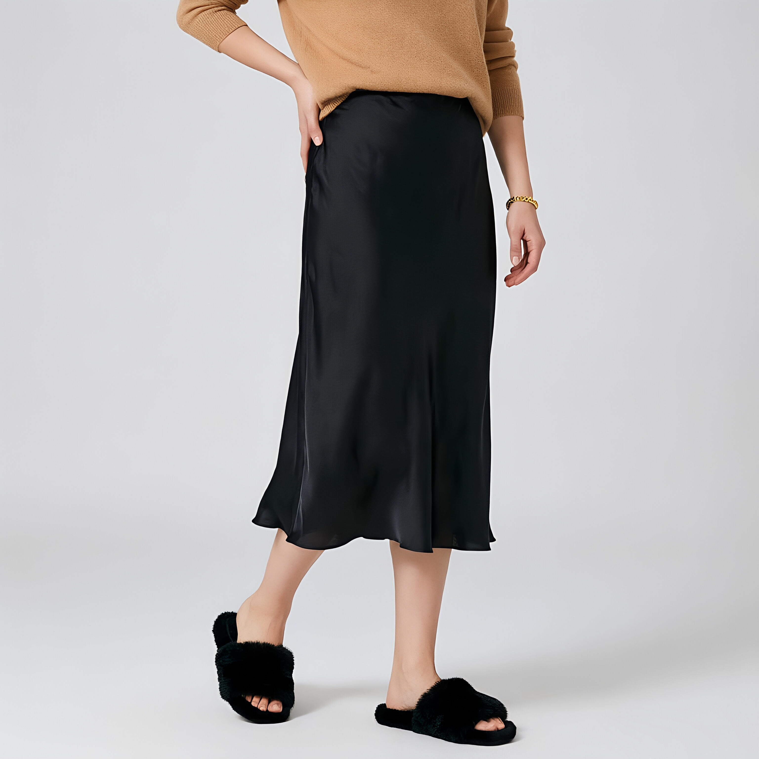 22 MM 100% Mulberry Silk Skirt Midi High Waist REAL SILK LIFE