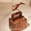 Handcrafted Wooden Wandering Narwhal Automaton