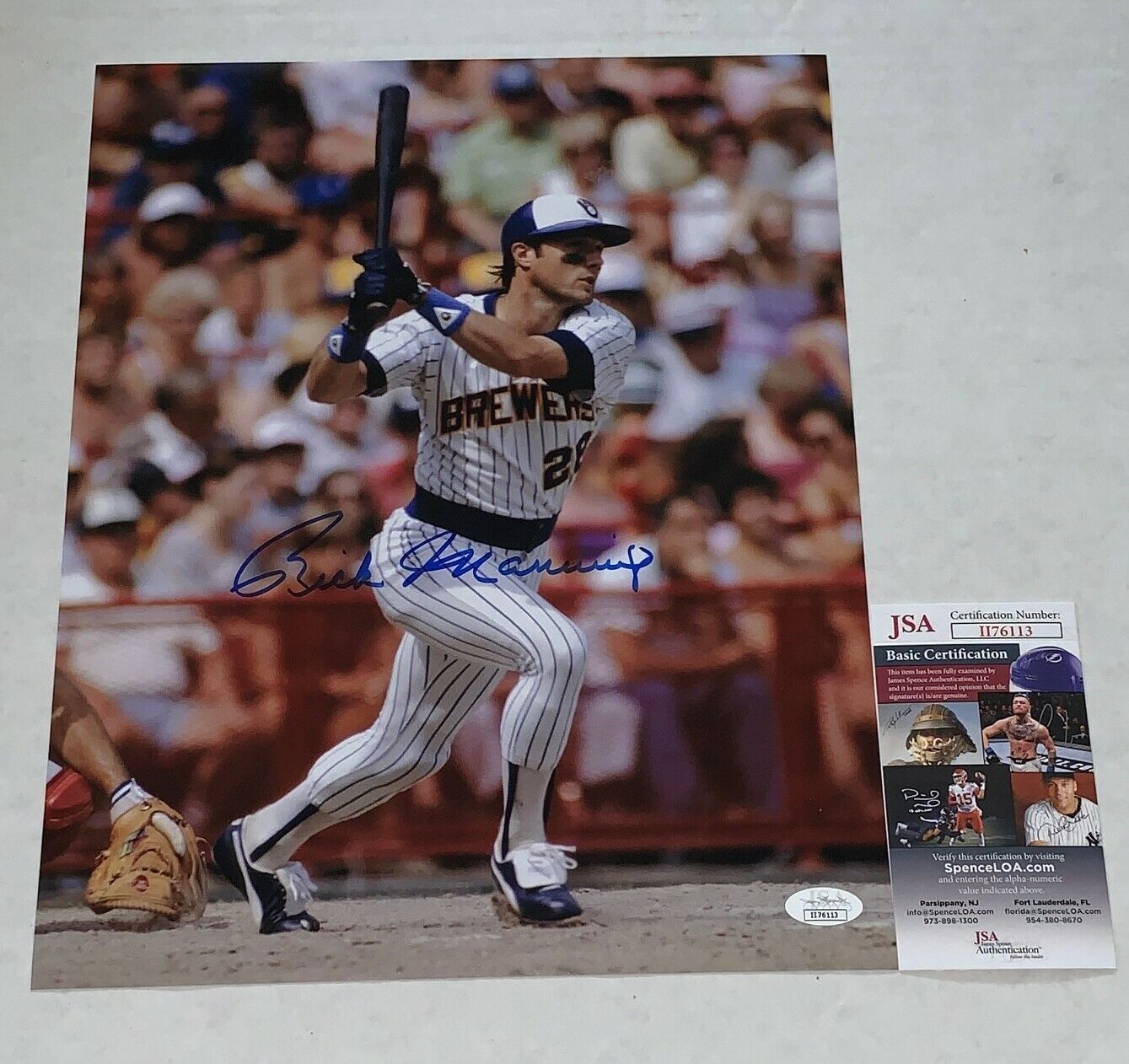 Rick Manning signed Milwaukee Brewers 11x14 Photo Poster painting autographed JSA