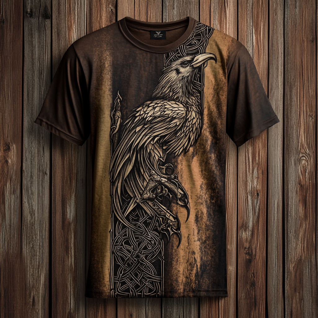 Men's Viking Vedrfolnir Knot Eagle Totem Vintage T-Shirt / Rvogue / Rvogue