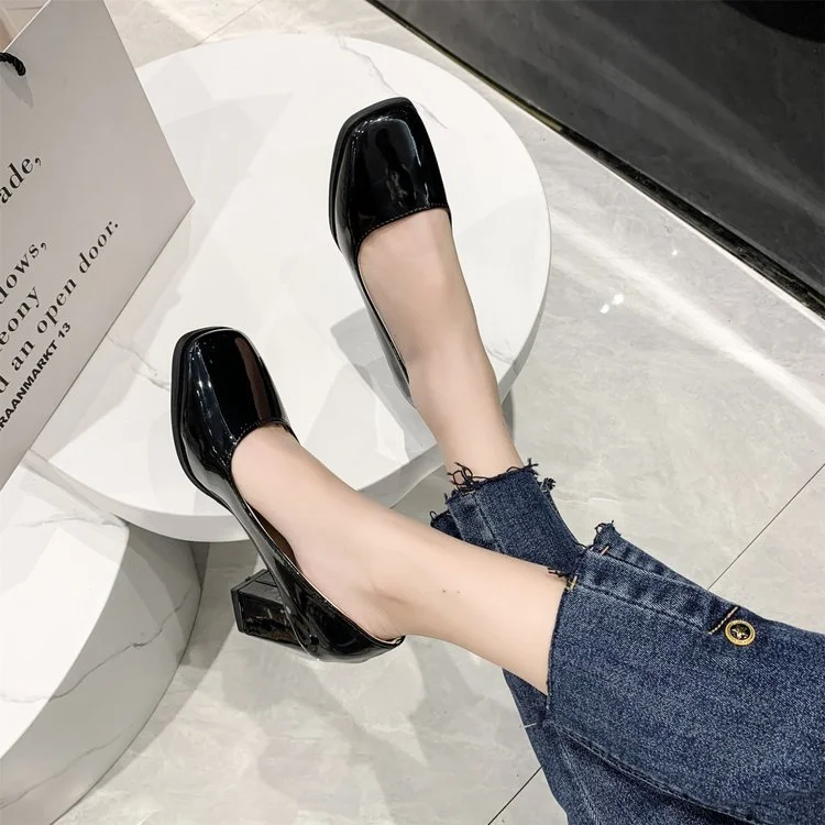 Churchf Churchf Heel Casual Women's Shoes Spring 2024 New Fashion Square Head Square Root High Heel 4243 Large Size Women's Shoes