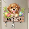 (US Only)Wood Hello Dog DIY Diamond Painting Hooks No Hole Punching Wall Decoration