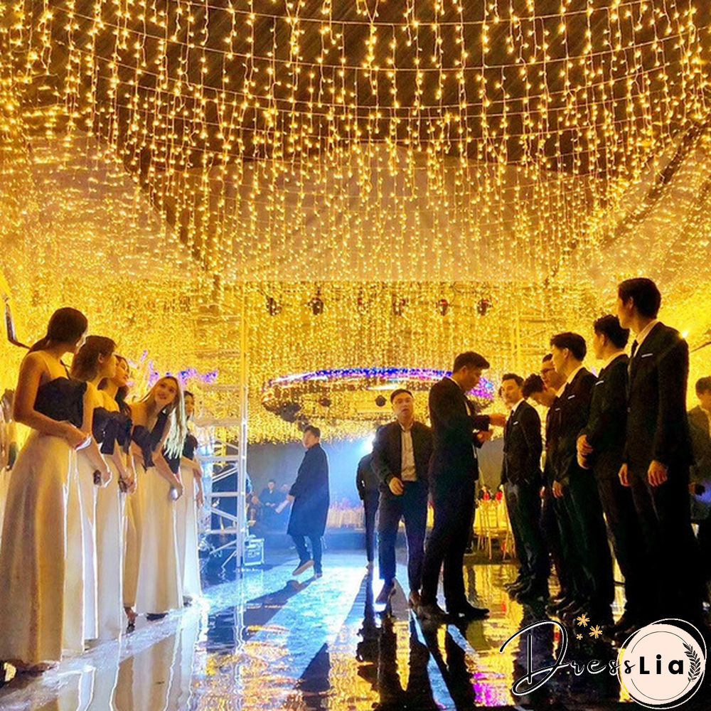 5M Christmas LED Curtain Icicle String Lights Droop 0.4-0.6m AC 110V/220V Garden Street Outdoor Decorative Holiday Light